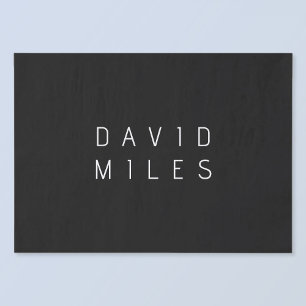 Modern Minimalistic Editable Name   Black & White Tissue Paper