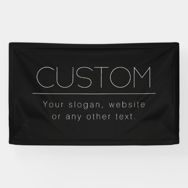 Modern Minimalistic Editable Text | Black & White Banner (Horizontal)