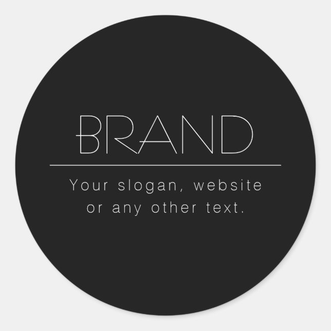 Modern Minimalistic Editable Text | Black & White Classic Round Sticker (Front)