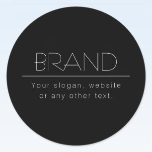 Modern Minimalistic Editable Text   Black & White Classic Round Sticker