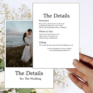 Modern Minimalistic Elegant Photo Details Card