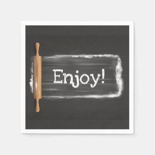 Modern minimalistic enjoy napkin