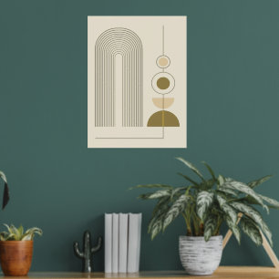 Modern minimalistic geometric shapes composition 2 foil prints