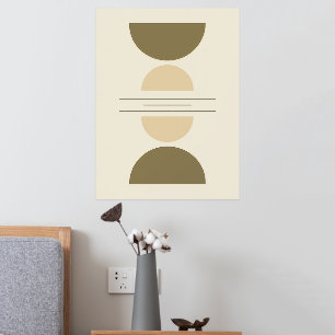 Modern minimalistic geometric shapes composition 4 foil prints