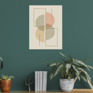 Modern minimalistic geometric shapes composition foil prints