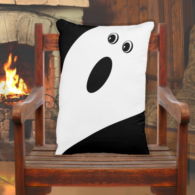 Modern Minimalistic Ghost Halloween  Decorative Cushion (Creator Uploaded)