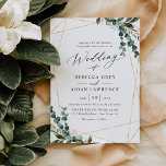Modern Minimalistic Greenery Gold Wedding Invitation<br><div class="desc">This elegant Rustic Greenery Gold collection features mixed watercolor greenery botanicals,  modern calligraphy script paired with a classy serif font in black and a custom monogram on the back. Matching items available.</div>