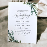 Modern Minimalistic Greenery Wedding Invitation<br><div class="desc">This elegant Rustic Greenery collection features mixed watercolor greenery botanicals,  modern calligraphy script paired with a classy serif font in black and a custom monogram on the back. Matching items available.</div>