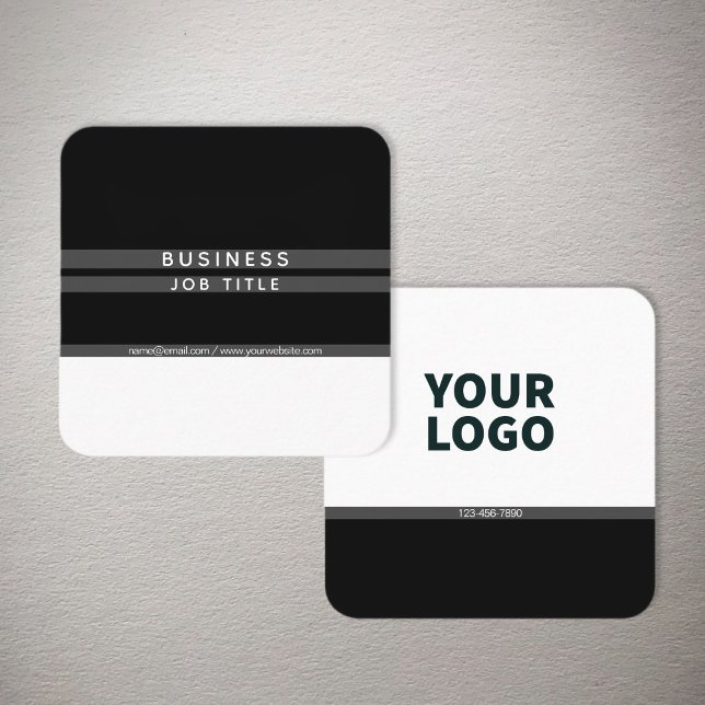 Modern Minimalistic Horizontal Stripes Square Business Card (Creator Uploaded)
