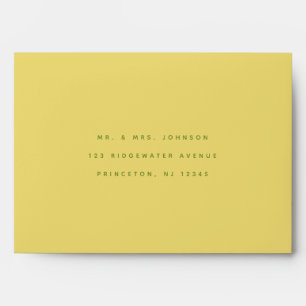 Modern Minimalistic Lemon Yellow Wedding Address Envelope