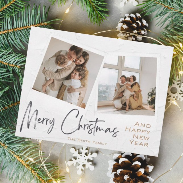 Modern Minimalistic Merry Christmas Photo Card (Creator Uploaded)