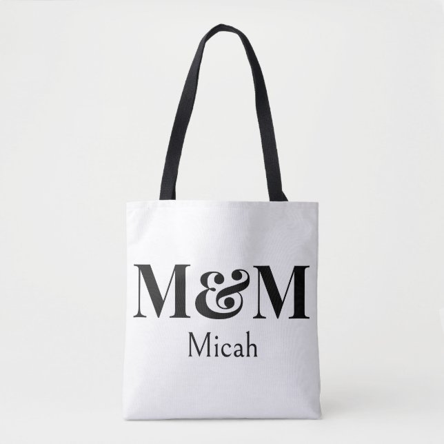 Modern Minimalistic Monogram Modern Luxury Elegant Tote Bag (Front)