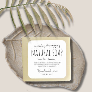 Modern minimalistic packaging simple white soap square sticker