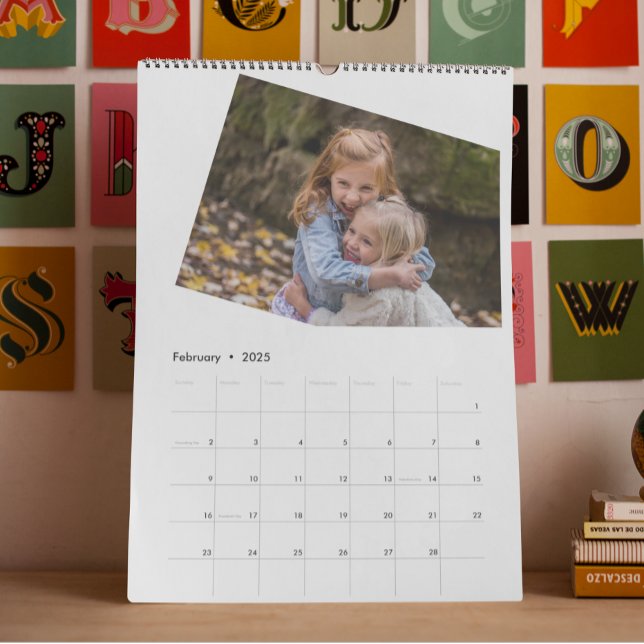 Modern Minimalistic Photo Template Simple any year Calendar (Creator Uploaded)