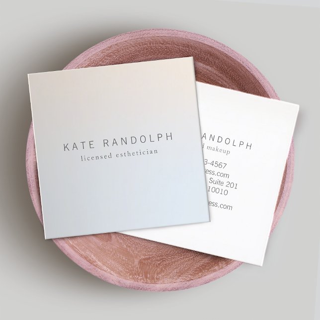 Modern Minimalistic Professional Silver Square Square Business Card (Creator Uploaded)