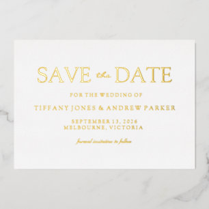 Modern Minimalistic Save The Date Golden 