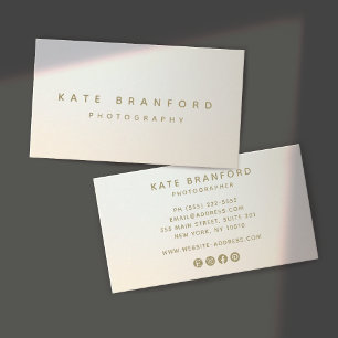 Modern Minimalistic Silver Grey Professional Business Card