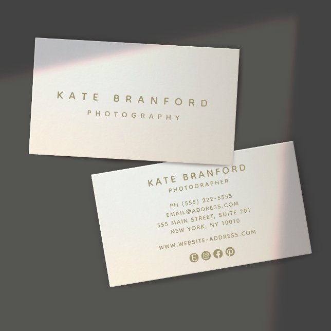 Modern Minimalistic Silver Grey Professional Business Card (Creator Uploaded)
