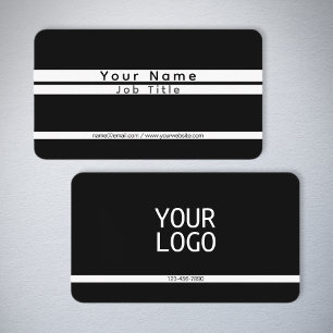 Modern Minimalistic Stripes Black & White Business Card