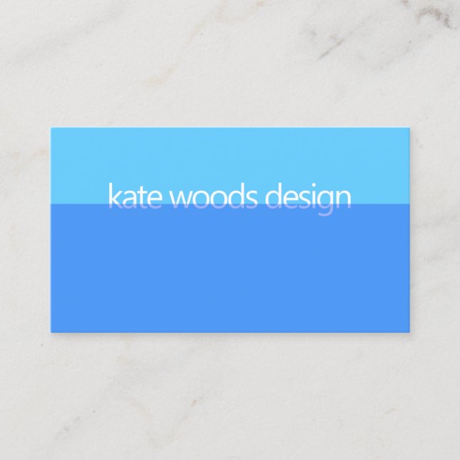 Modern Minimalistic Transparent Cobalt Blue Business Card (Front)