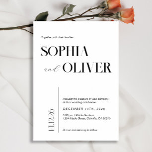 Modern minimalistic typography invitation