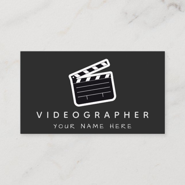 Modern Minimalistic Videographer Video Production Business Card (Front)
