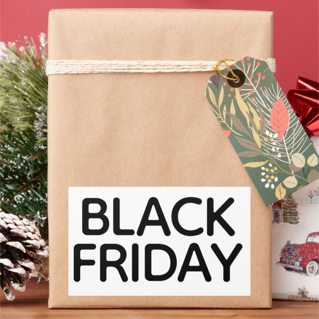 Modern, minimial Black Friday Store  Rectangular Sticker (Holiday)