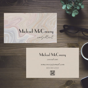 Modern Minimimal Bold Professional Marble Agate Business Card