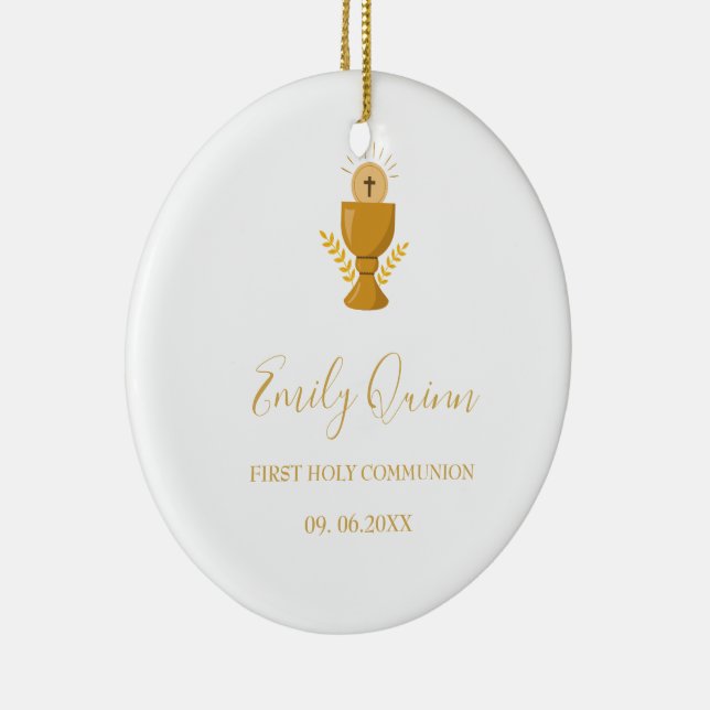 Modern Minimlist First Communion Keepsake Ornament (Right)