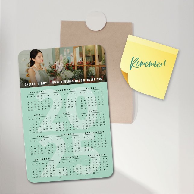 Modern Mint 2025 Calendar Simple Holiday Photo Magnet (Modern Mint 2025 Calendar Simple Holiday Photo Flexible Magnet @ fat_fa_tin)