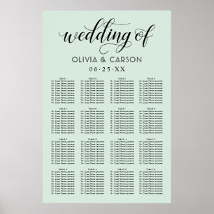 Modern Mint and Black Script Wedding Poster