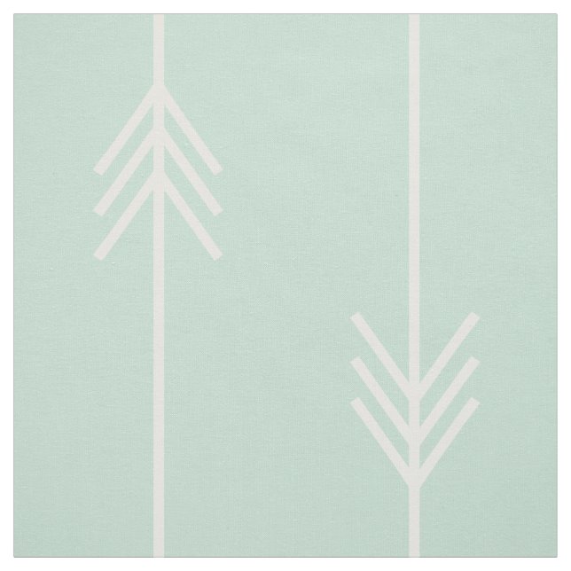 Modern Mint and White Arrow Fabric (Swatch)