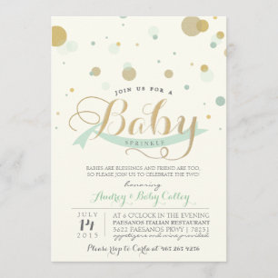 Modern Mint Baby Sprinkle Baby Shower Invitation