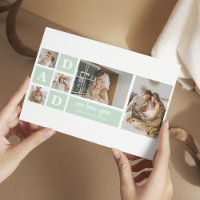 Modern Mint Collage Photo Dad Best Gift