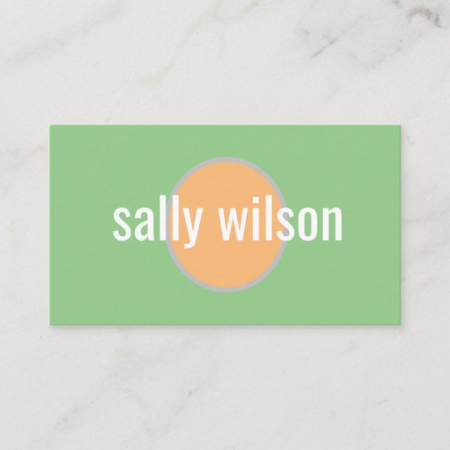 Modern Mint Coral Business Card Custom (Front)