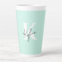Modern Mint Cream Personalised Monogram Name - 