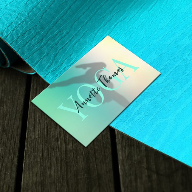 Modern mint gradient yoga  business card (Creator Uploaded)