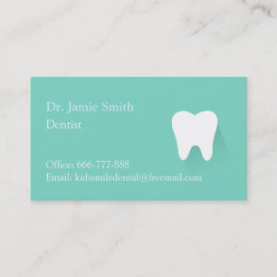 Modern Mint Green Dental Business Cards