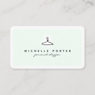 Modern mint green fashion stylist personal shopper business card