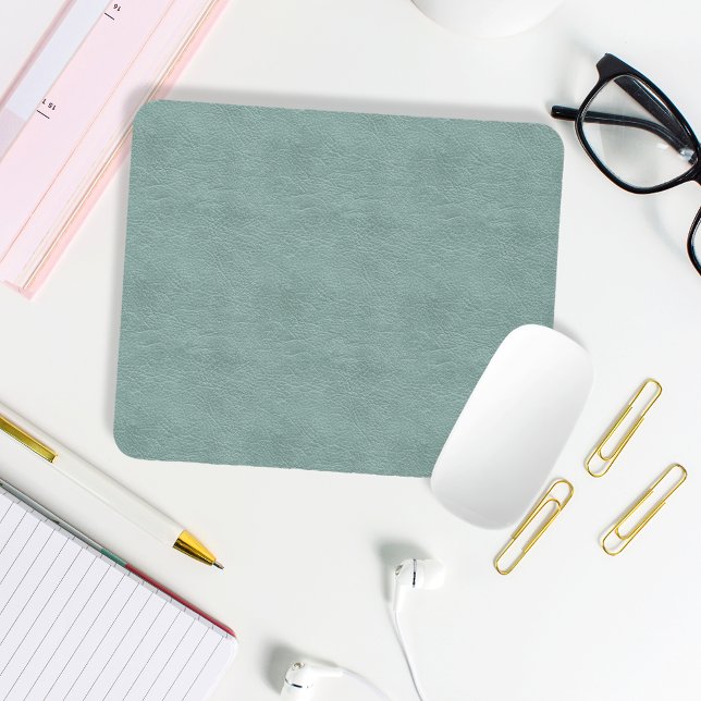 Modern Mint Green Faux Leather Mouse Pad (Creator Uploaded)