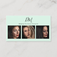 Modern mint green photo collage chic makeup artist