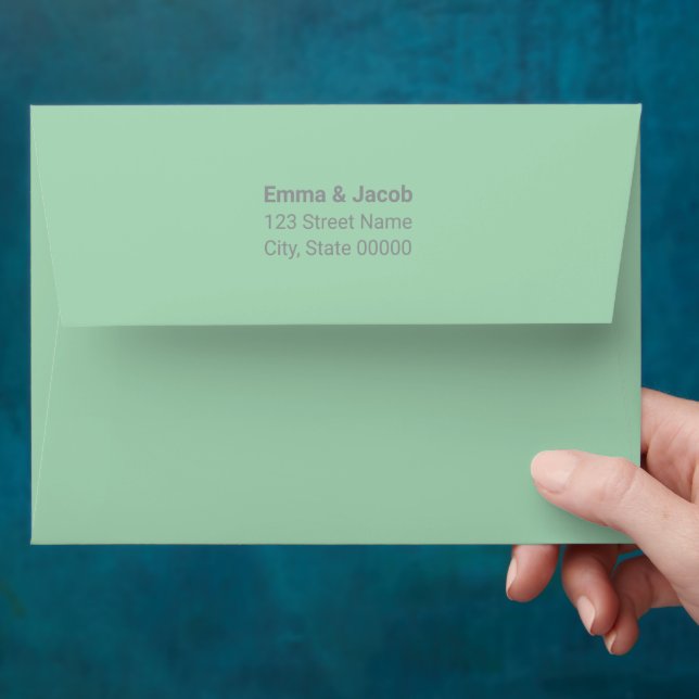 Modern Mint Green Wedding Envelope (Hand)
