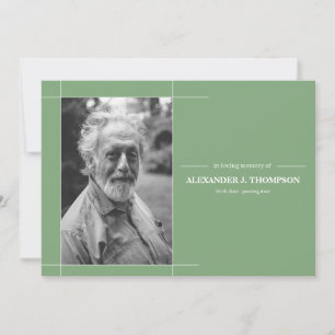Modern Mint Green & White In Loving Memory Funeral Thank You Card