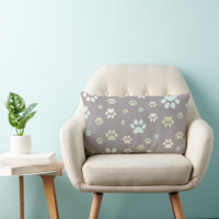 Modern Mint & Grey Paw Print