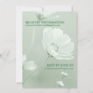 Modern Mint Soft Floral Script Typography Wedding Invitation