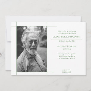 Modern Mint & White Celebrating the LIfe Funeral Thank You Card
