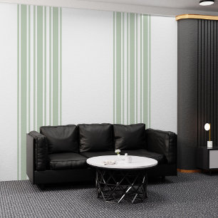 Modern Mint & White Stripes Peel and Stick Wallpaper