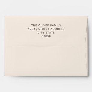 Modern Mitzvah Cream Brown Matching Return Address Envelope