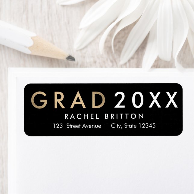 Modern Mix Graduation Address Label (Insitu)