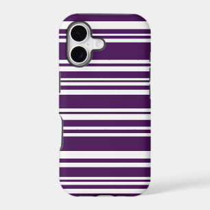 Modern Mixed Purple and White Stripes